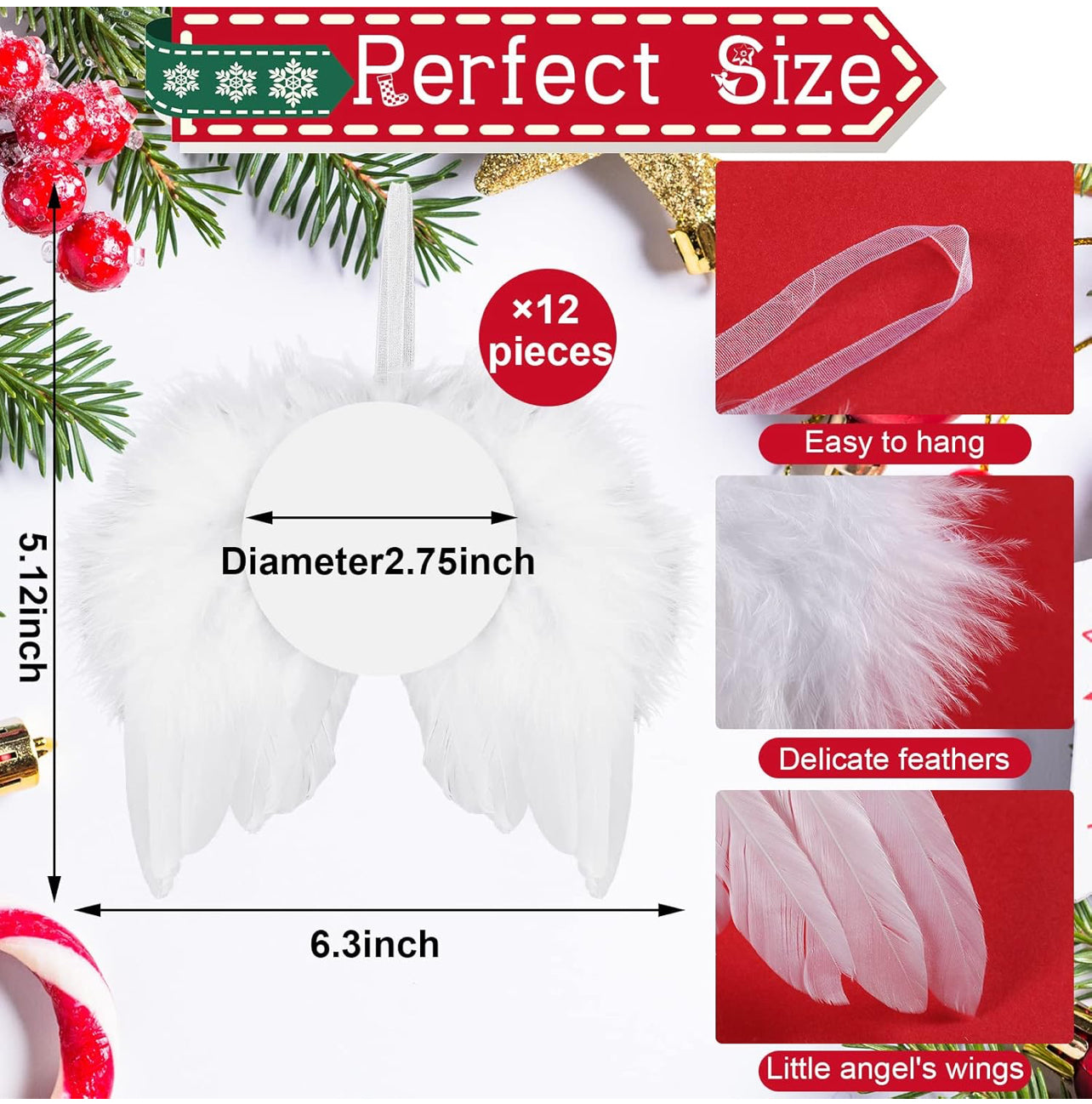 Custom Angel Wing Christmas Ornaments