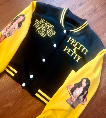 Cardi B Custom Cropped Varsity Jacket