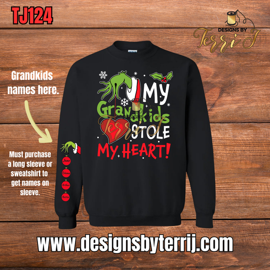 My Grandkids Stole My Heart Grinch Shirt