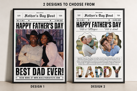 Newspaper Dad Custom Poster Frame
