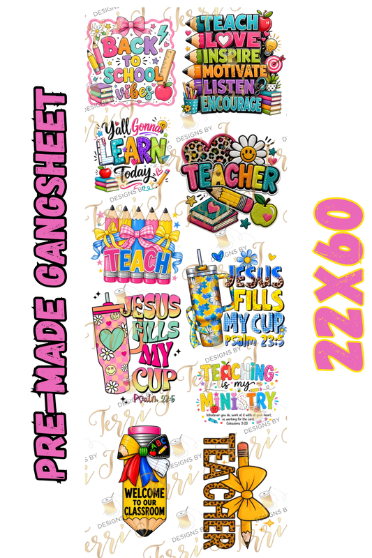 Back to School Teachers - Premade Gangsheet