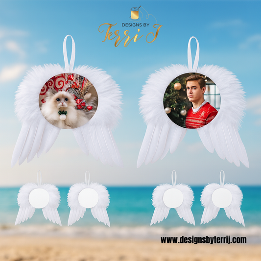 Custom Angel Wing Christmas Ornaments
