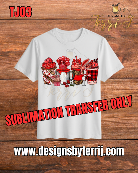 Valentine Themed Coffee Sublimation Transfer