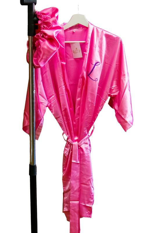 Personalized Satin Robe & Bonnet Set